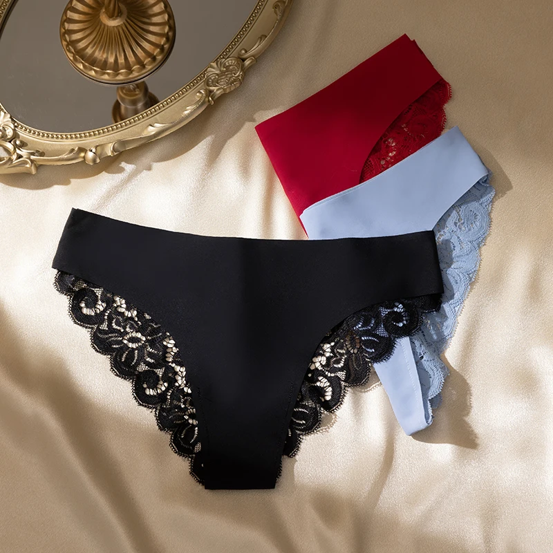Description Picture 4 of itemGiczi 6PCS/Set Women's Panties Sweet Lace Underwear Breathable Silk Satin Briefs Sexy Lingerie Soft Comfortable Woman Underpants