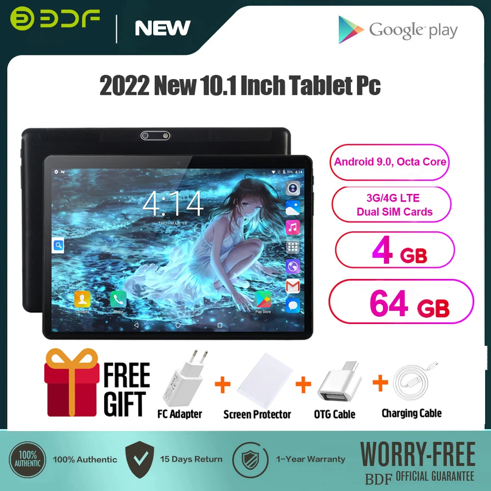 10 Inch Tablet Pc Android 9.0 Octa Core Phone Call Dual SIM Cards IPS Tab GPS Bluetooth WiFi 4GB/64GB планшет Laptop Tablet 10.1