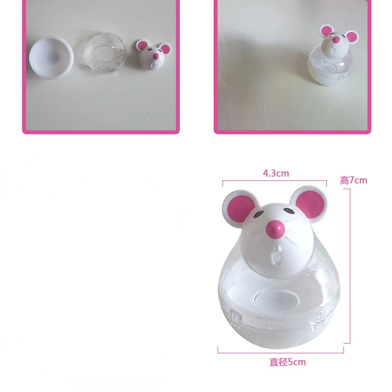 Description Picture 3 of itemFood Leakage Tumbler Feeder Treat Ball Cute Little Mouse Toys Interactive Toy for Cat Food Slow Feeding Pet Toy Supplies