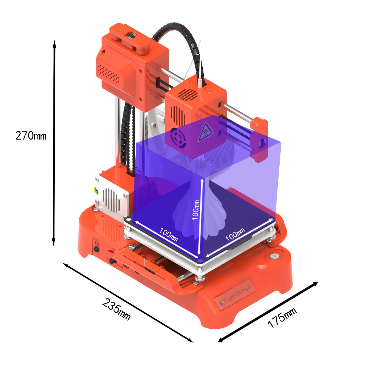Description Picture 4 of itemEasyThreed K7 3D Mini Printer 100x100x100mm No Heated Bed One-Key Printe with TF Card PLA Filament Simple Small Printing Machine