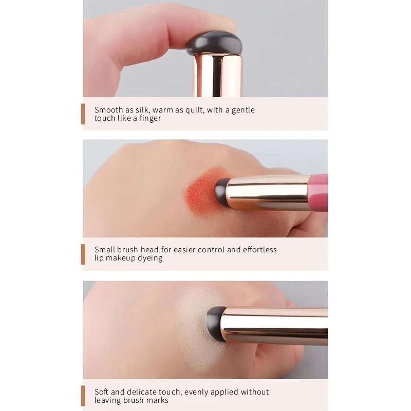 Description Picture 2 of itemSilicone Lip Brush Angled Concealer Makeup Brush Tool Portable Round Head Like Fingertips Q Soft Lipstick Brush Makeup Tool
