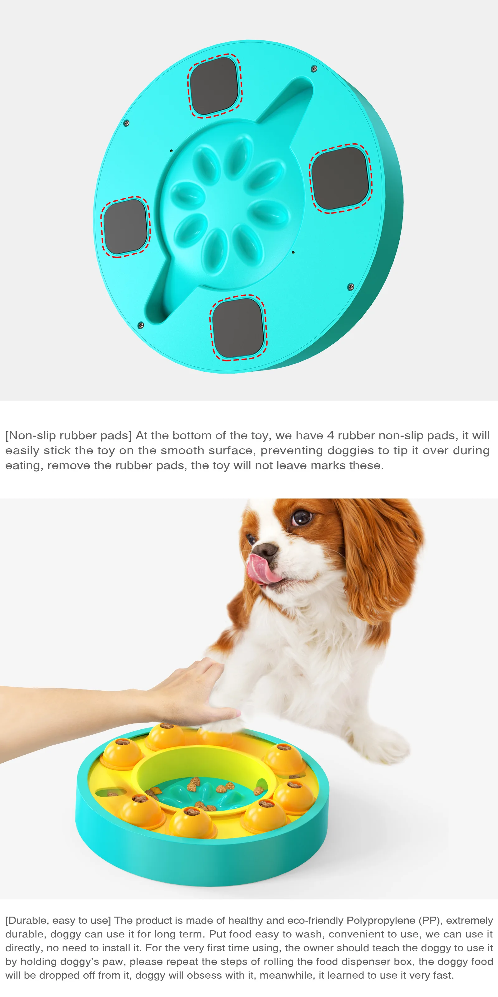 Description Picture 6 of itemInteractive Dog Toys for Small Medium Large Dogs Funny Puzzle Toys Slow Feeder Food Dispenser Slowly Eating Puppy Accessories