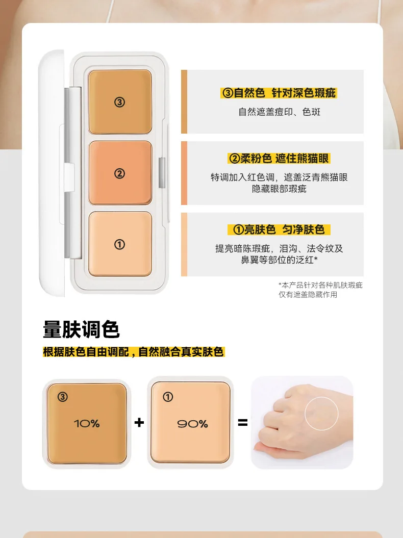 Description Picture 4 of itemconcealer liquid foundation Waterproof sweat proof resistant concealer Black eye circles tear ducts non sticking powder KATO