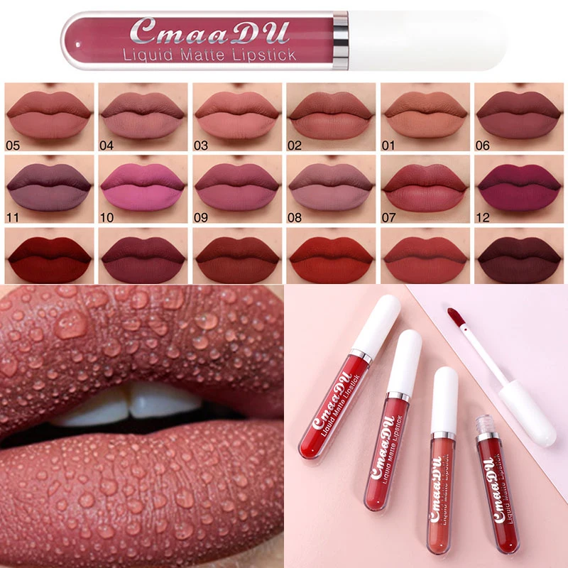 Description Picture 4 of itemMatte Velvet Lipstick Lip Gloss Long Lasting Non-marking Red Sexy Waterproof Liquid Lipsticks Sexy Red Lip Tint Makeup Cosmetics