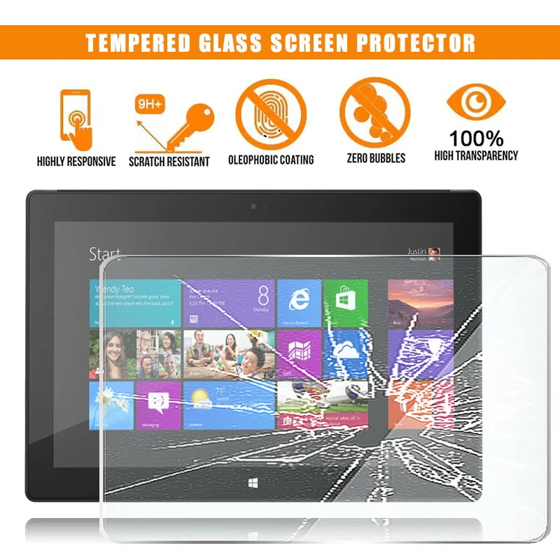 Description Picture 2 of itemFor Microsoft Surface RT Tablet Tempered Glass Screen Protector Scratch Resistant Anti-fingerprint Film Cover