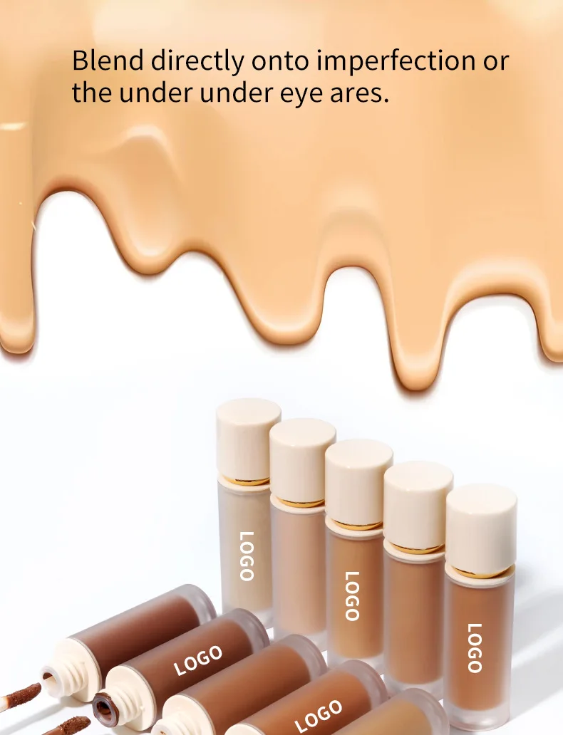 Description Picture 3 of itemPrivate Label Makeup Concealer Liquid Full Coverage Eye Dark Circles Blemish 10 Colors New Dark Skin Face Contour Cosmetics
