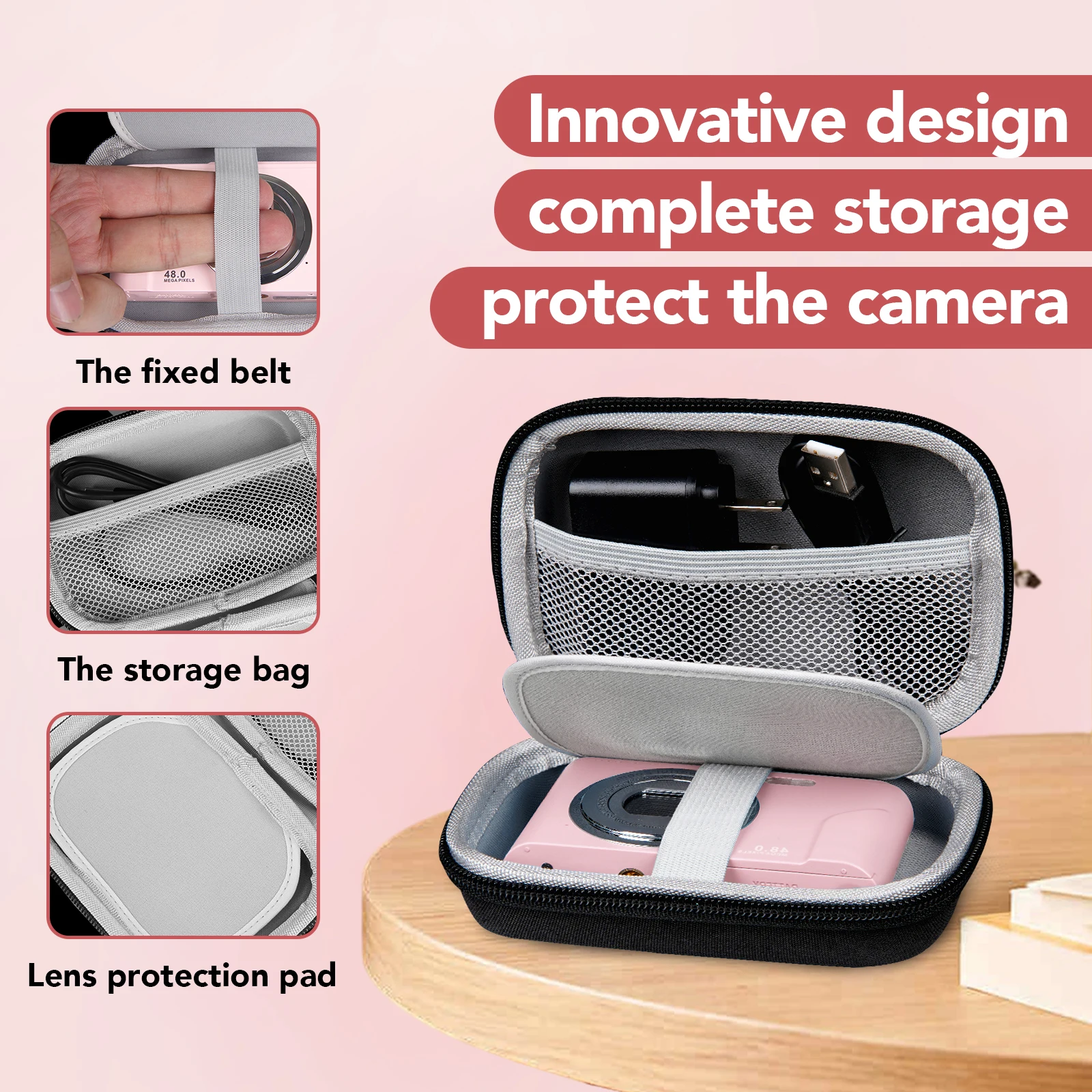 Description Picture 4 of item2.4 inches HD 1080P Digital Children Camera Rechargeable Cameras with 16x Zoom Compact Camera 44MP Cameras for Boy Girls Gift