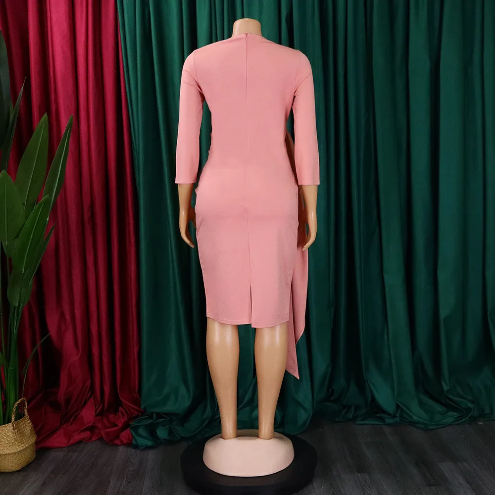 Description Picture 5 of itemChamliforve Dress for Women Fashion Office OL Formal Women's Dress Bandage Plus-size Pleated Dress maxi dresses for women