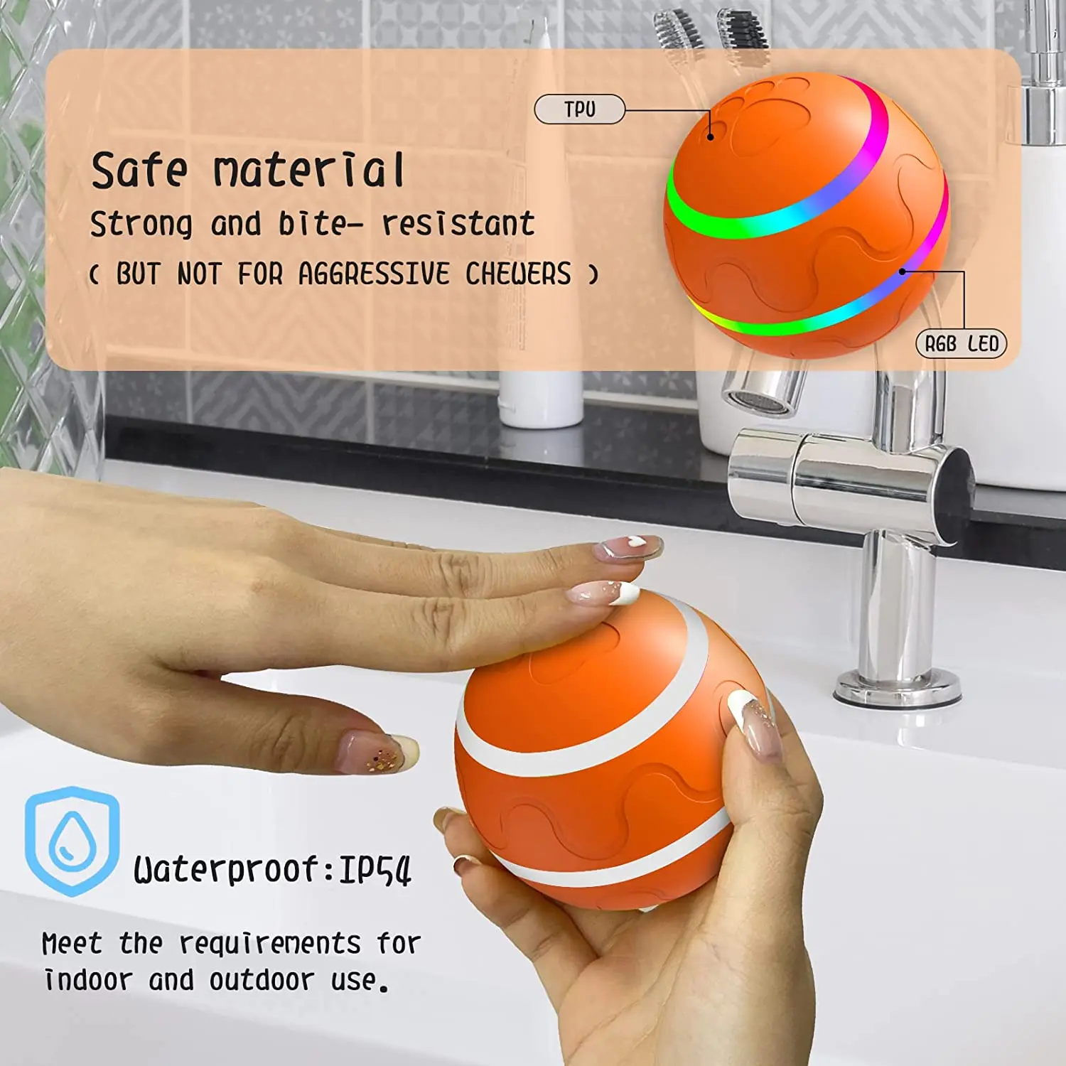 ATUBAN Interactive Dog Ball Toys,Active Rolling Ball for Indoor Dogs/Cats with Motion Activated,Moving Bouncing Ball pet Toys