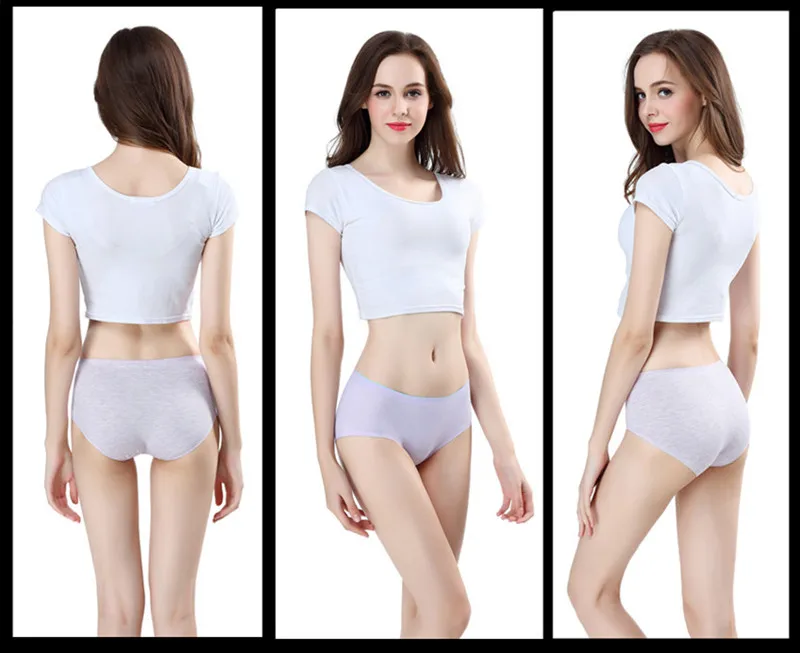 Description Picture 3 of item8Pcs Briefs for Women fashion sexy woman panties Solid seamless underpants cpanties for women cotton underwear girl knickers