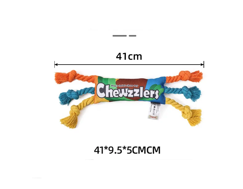 Description Picture 2 of itemPuppy Dogs Toys Puppy colorful Cotton Chew Rope Knot Toy Durable Braided Dog Toys Dog Cleaning Teeth Braided Bone Rope