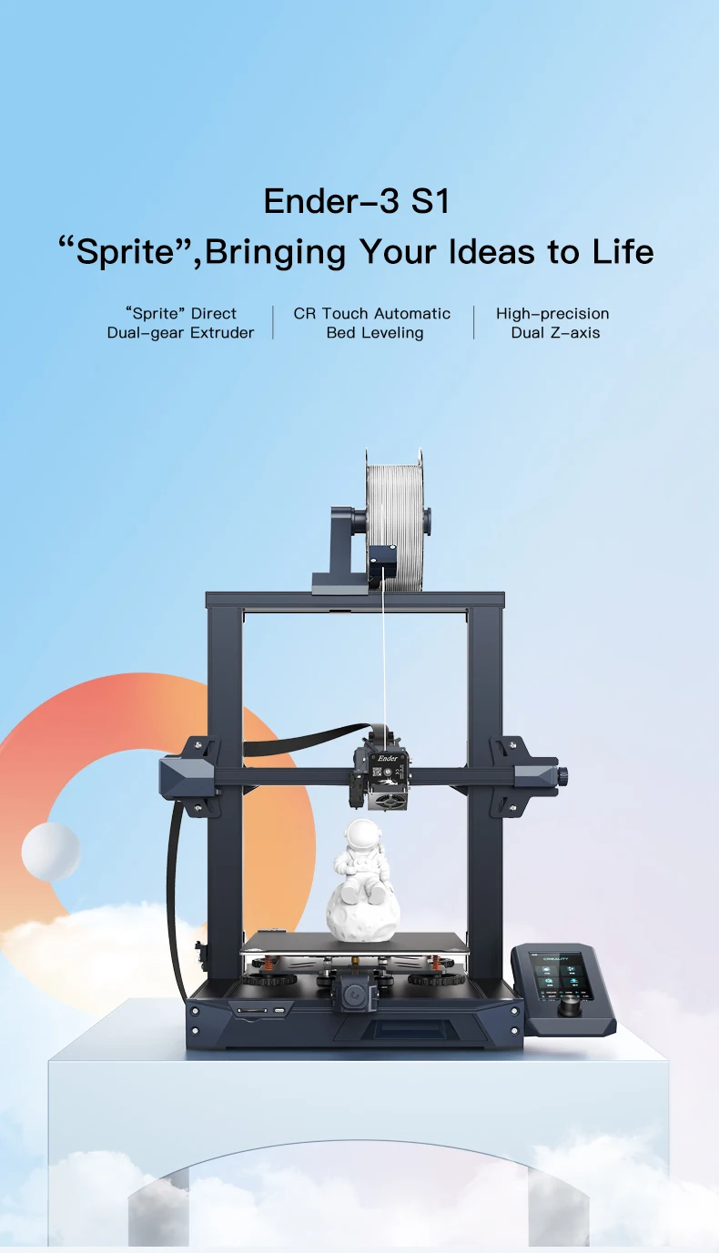 CREALITY 3D Printer Ender-3 S1/PRO/PLUS Silent Motherboard Support Resume Power Failure Printing CR Touch Automatic Bed Leveling
