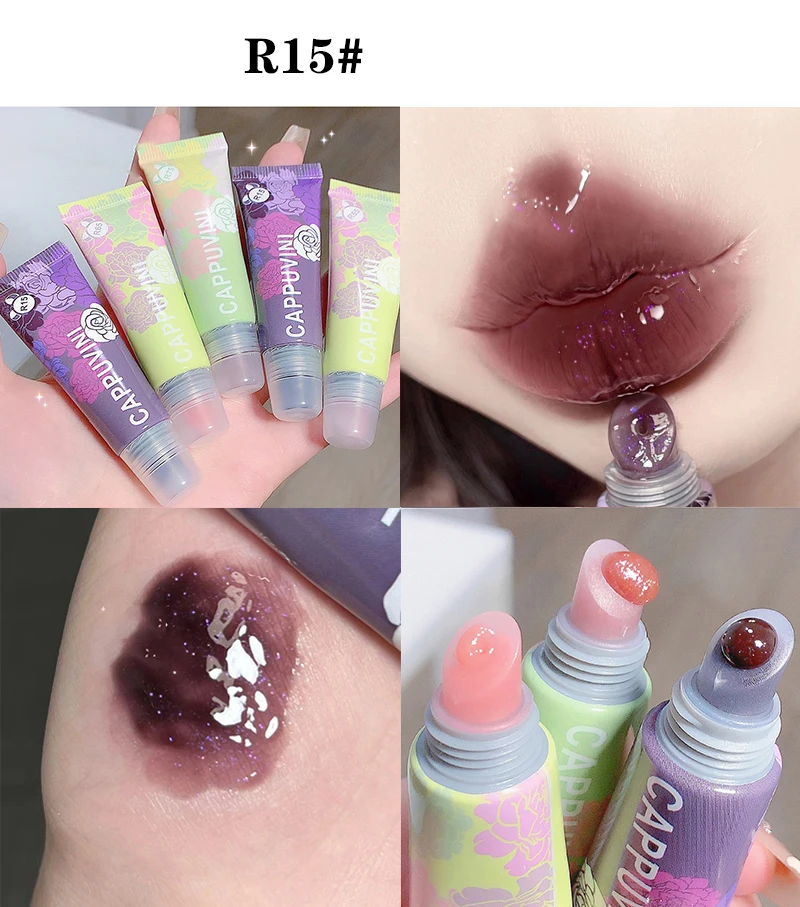 Description Picture 6 of itemPunk Purple Lip Gloss Peach Pink Lip Oil Moisturizing Reducing Lip Lines Nourishes Waterproof Long-lasting Liquid Lip Cosmetics