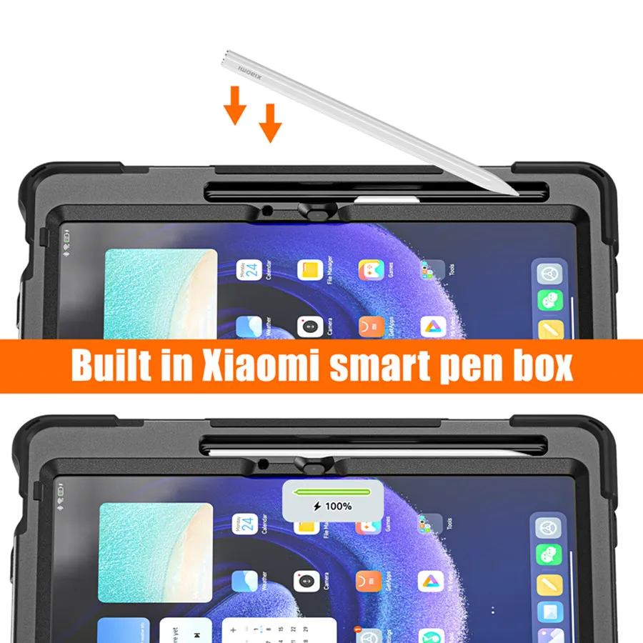 HUWEI For Iconic Brand Pad 6 5 Pro Case Shockproof Kids Protection Cover For Iconic Brand Mi Pad 6 MiPad 6 Pro Case Kickstand Shoulder strap