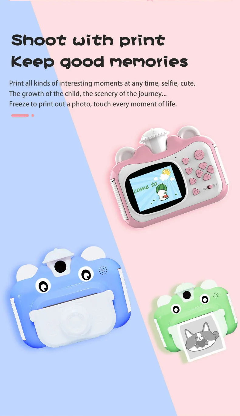 Description Picture 6 of itemKids Instant Print Camera Children Cameras 1080P Rechargeable Digital Camera for Girls Boys Video Camera Chirstmas Birthday Gift