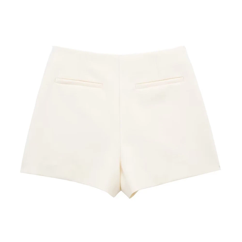 Description Picture 3 of itemTRAF Women Fashion Pareo Style Self Overlay Shorts Skirts Vintage High Waist Side Zipper Female Skort Mujer