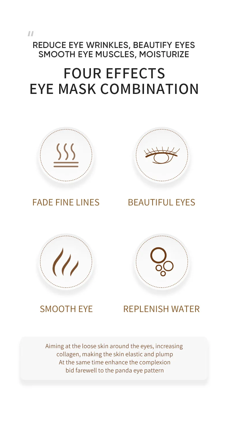 Description Picture 5 of item60pcs Eyes Masks Collagen Care Moisturizing Patches for Anti Wrinkles Dark Circle Remover Under Eyes Pads Puffy Eyes Treatments