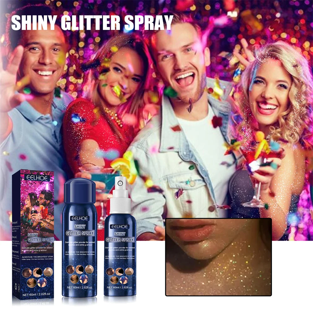 Description Picture 6 of itemBrighten Skin Highlighter Powder Party Bar Glitter Makeup 60ml Highlight Spray Face Body Glitter Shimmer Shiny Powder Cosmetics