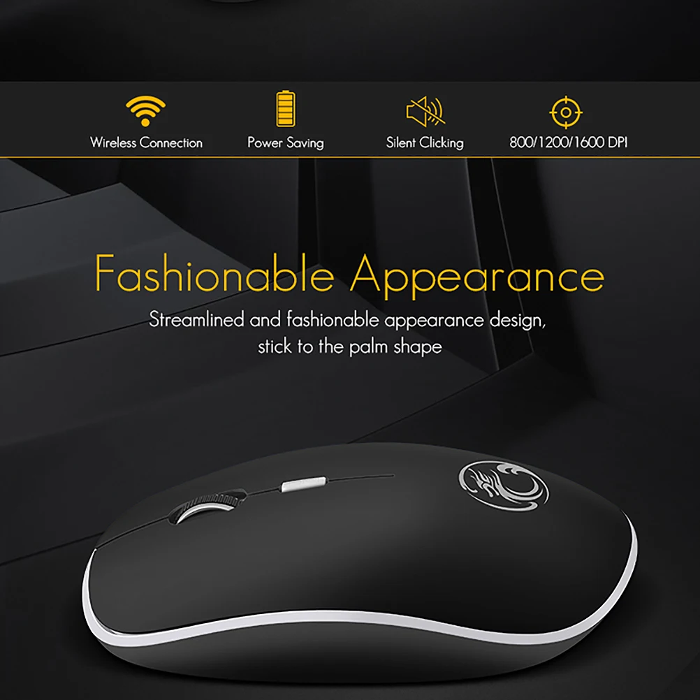 Description Picture 3 of itemiMice Wireless Mouse Silent Computer Mouse 1600 DPI Ergonomic Mause Noiseless Sound USB PC Mice Mute Wireless Mice for Laptop