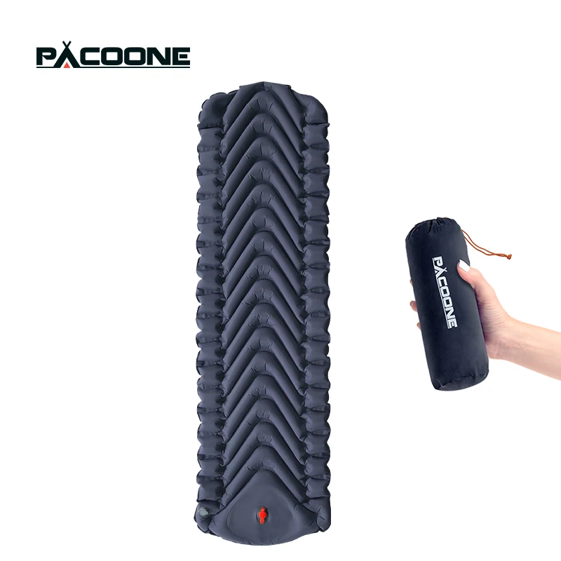 Description Picture 2 of itemPACOONE Outdoor Camping Inflatable Mattress with Pillows Travel Mat Folding Bed Ultralight Sleep Pad Air Cushion Hiking Trekking
