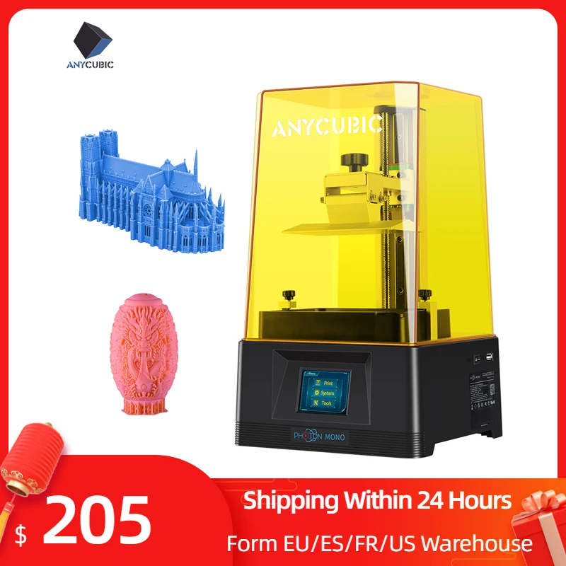 ANYCUBIC Photon Mono 3D Printer UV LCD Resin 3D Printer UV Photocuring 6.08'' 2K Screen Parallel Light Source 8x Anti-aliasing