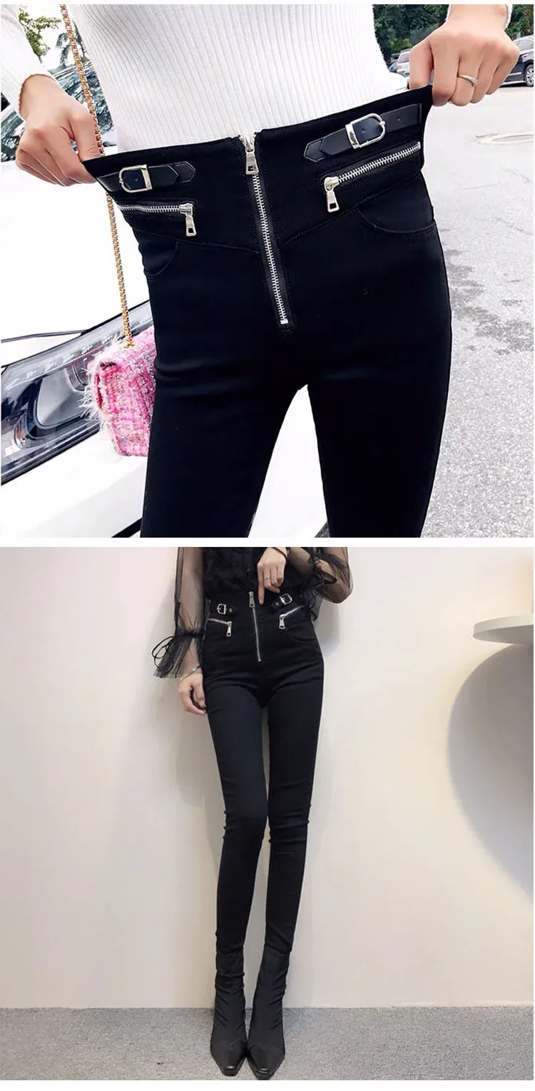 Description Picture 5 of itemEACHIN Women Gothic Zipper Pants Female Fashion High Waist Streetwear Trousers Casual y2k Style Sweatpants Skinny Pants Clothes