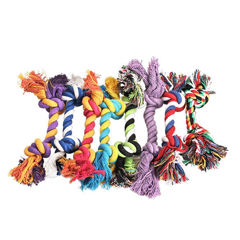 Description Picture 5 of item1 Pcs Pets Dogs Pet Supplies Pet Dog Puppy Cotton Chew Knot Toy Durable Braided Bone Rope 15CM Funny Toy(Random Color )