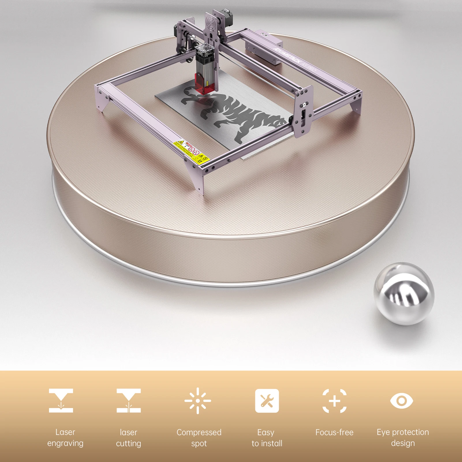 Description Picture 2 of itemATOMSTACK A5 Pro+ 40W Laser Engraver CNC Desktop DIY  Laser Engraving Cutting Machine with 410x400 Engraving Area