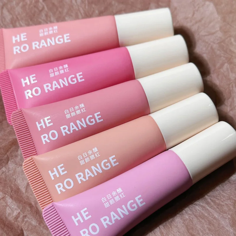 Professional Cheek Blush Pigment Tube Moisturizing Rouge Blush Cosmetic for Face Blusher Lasting Liquid Blush Brightening Makeup