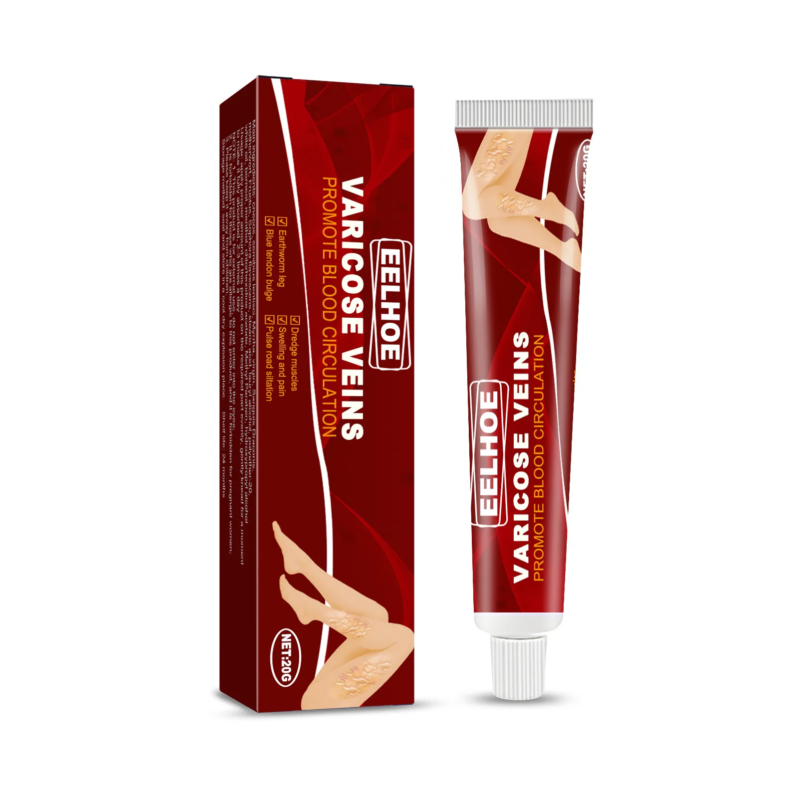Description Picture 2 of item20g Venous Massage Varicose Balm Relieves Bulge Blood Vessels in The Legs Calf Swelling Earthworm Leg Vein Massage Balm Cream