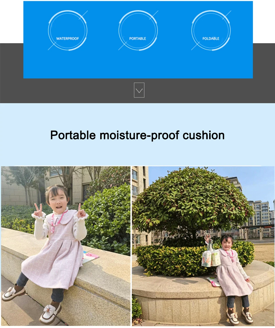 Description Picture 4 of item8-Zone Camping Folding Mat Kawaii XPE Foam Pad Anti-dirty Elasticity Cushion Outdoor Travel Hiking Moisture-proof Seat Portable