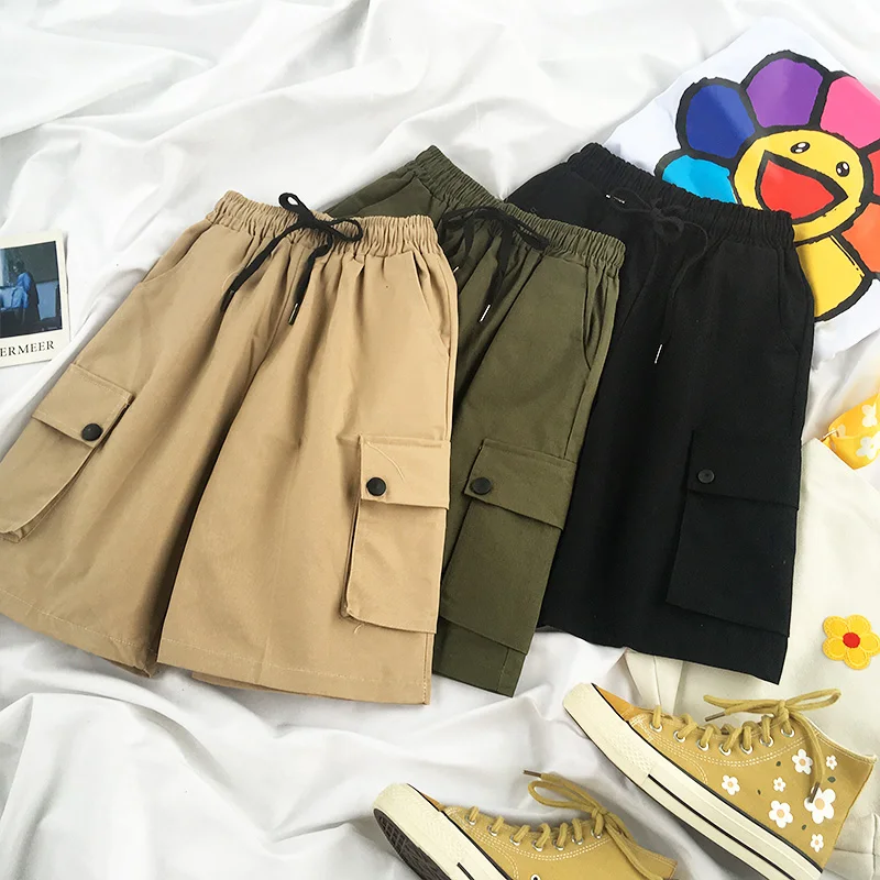Description Picture 2 of itemWomen Cargo Shorts Harajuku Summer Men Fashion Streetwear Casual Shorts Joggers Hip Hop Pants Baggy Clothing