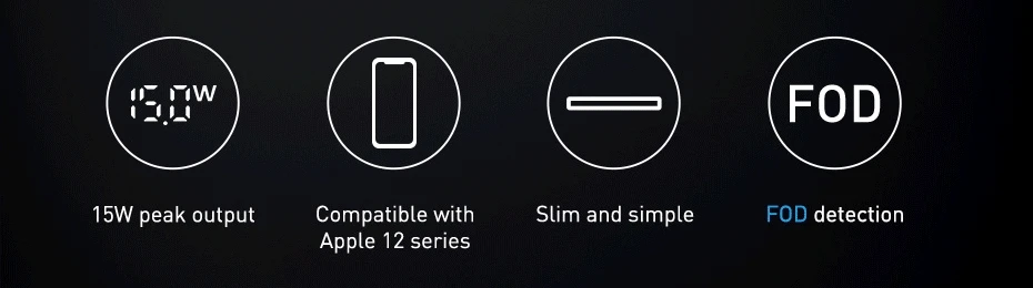 Baseus 15W Wireless Chargers For iPhone 15 14 Samsung LED Display Desktop Wireless Charging Pad For Airpods Fast Charger