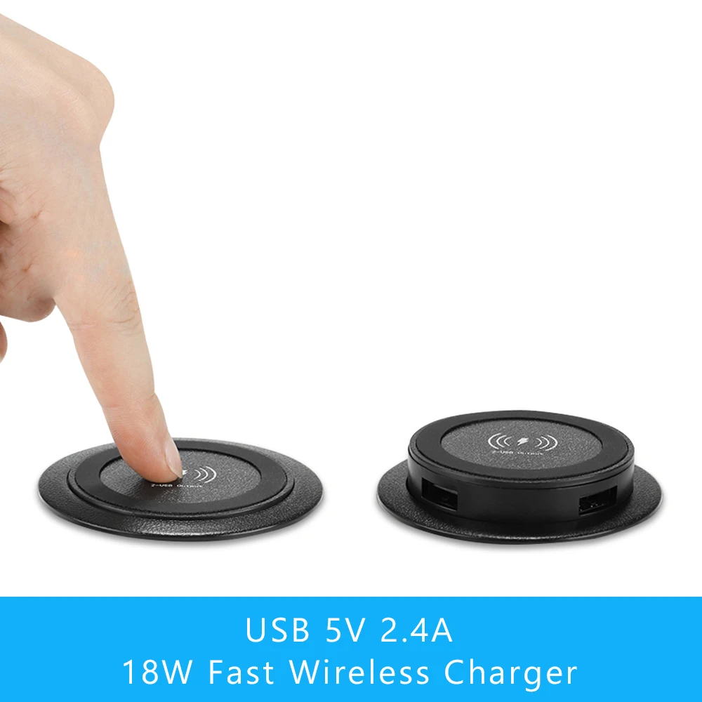 18W Wireless Charger Furniture Desktop Embedded Fast Wireless Charger For Iphone 11 X Samsung S10 Table Office Phone Charger