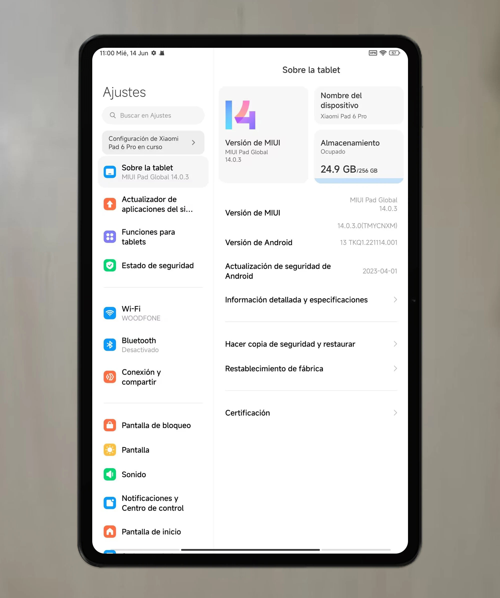 Iconic Brand Mi Pad 6 PRO Global Rom Tablet Snapdragon 8+ 11 Inch 144Hz 2.8K Display 8600mAh 67W Fast Charger Android 13 MIUI 14 2023