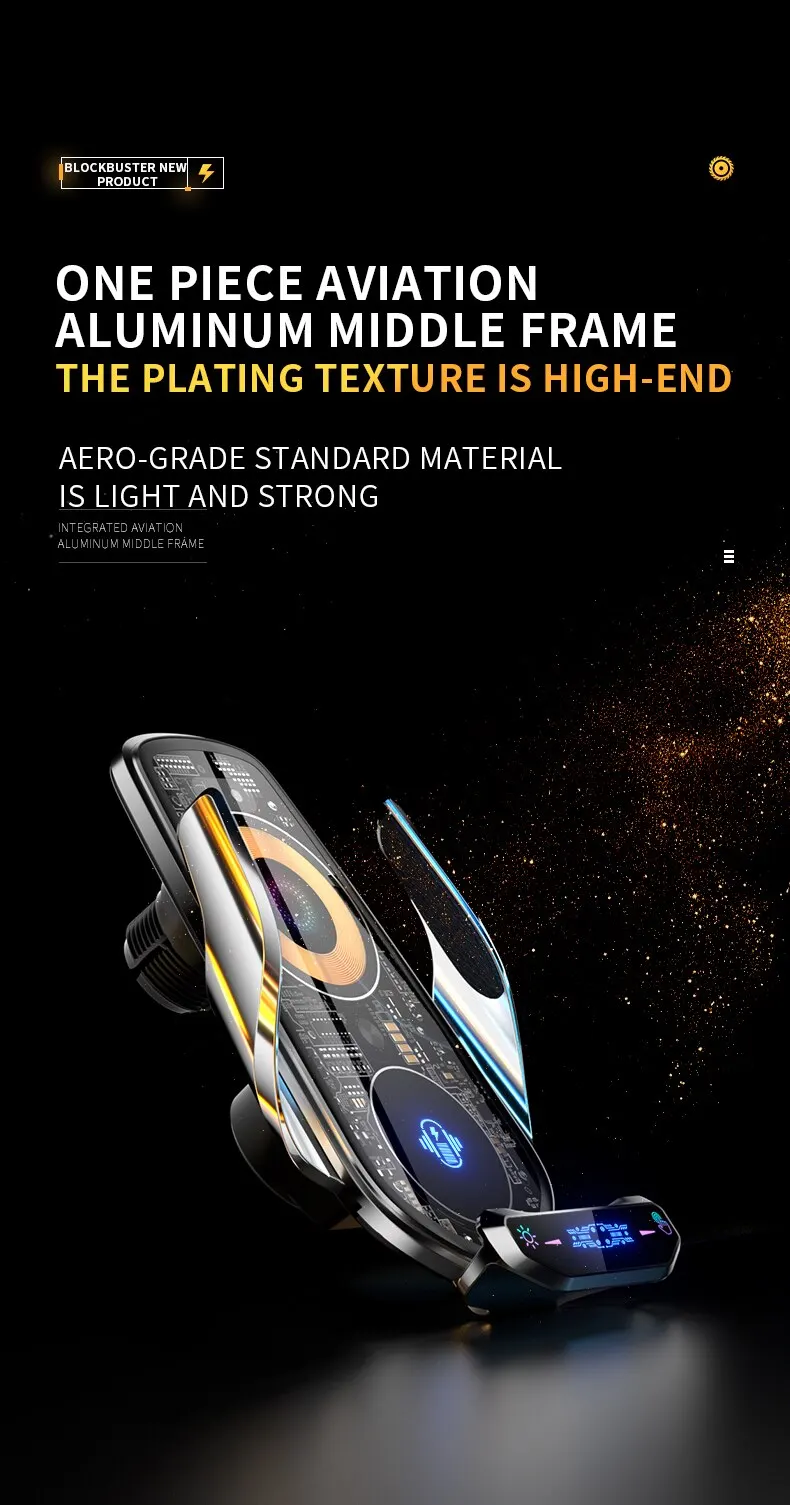 Description Picture 5 of itemCar Wireless Charger Phone Holder Mount 15W Fast Charging Station For iPhone Samsung Iconic Brand Auto Magnetic Wireless Car Chargers