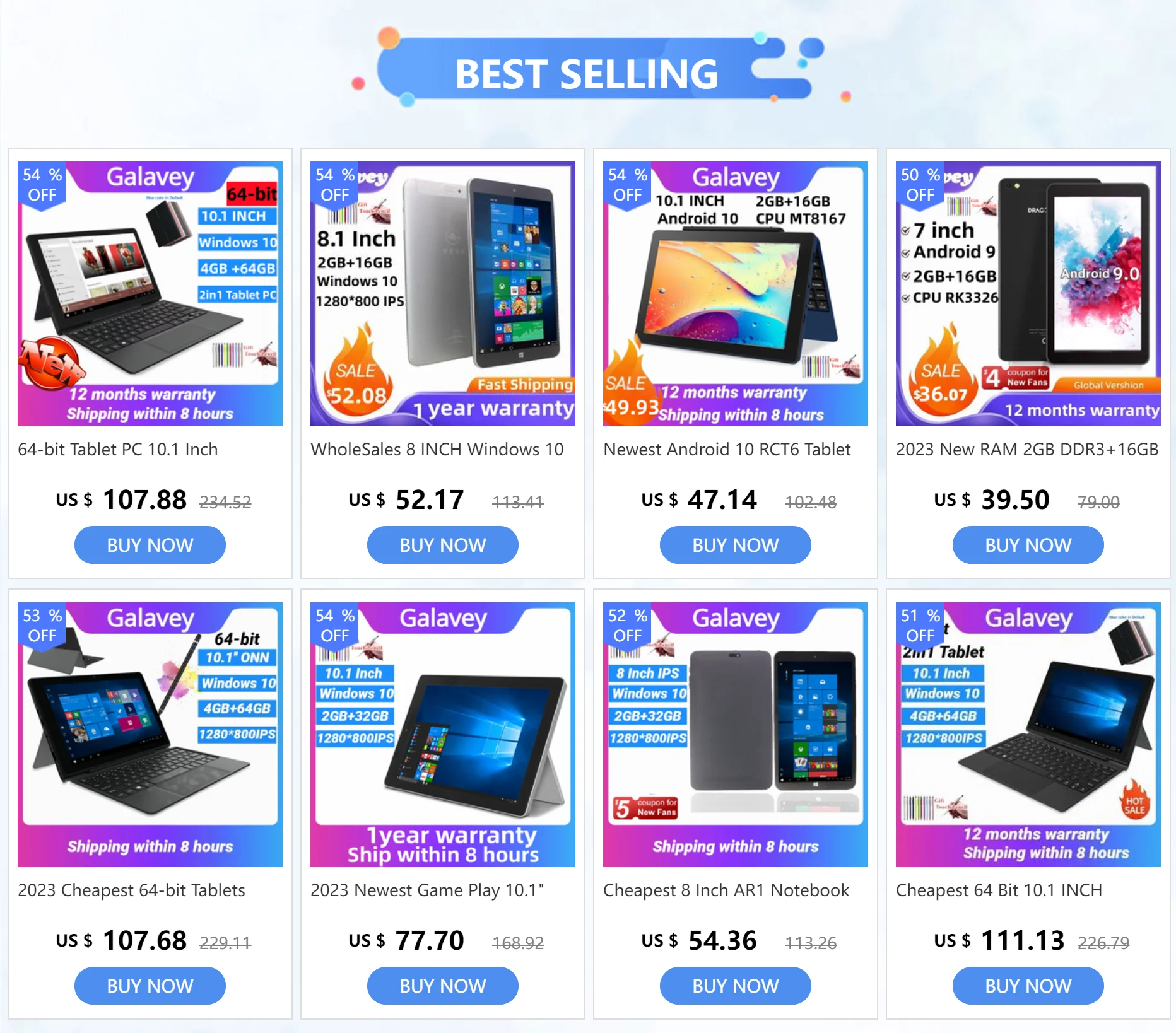 Description Picture 2 of itemWith Bluetooth Keyboard Case 8'' AR1 Windows 10 Netbook Quad Core 2GB RAM 32GB ROM Dual Cameras 1280*800IPS WIFI Tablets PC