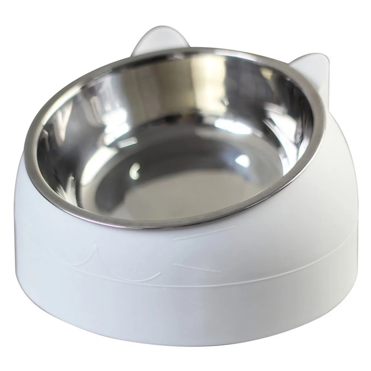 Description Picture 6 of itemCat Dog Bowl 15 Degrees Raised Stainless Steel Non Slip Puppy Base Cat Food Drinking Water Feeder Tilt Safeguard Neck Pet Bowl