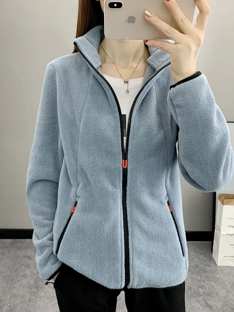 Description Picture 2 of itemAutumn Winter Women's Fleece Hiking Thermal Jackets Outdoor Sports Climbing Trekking Camping Windbreaker Female Warm Coats