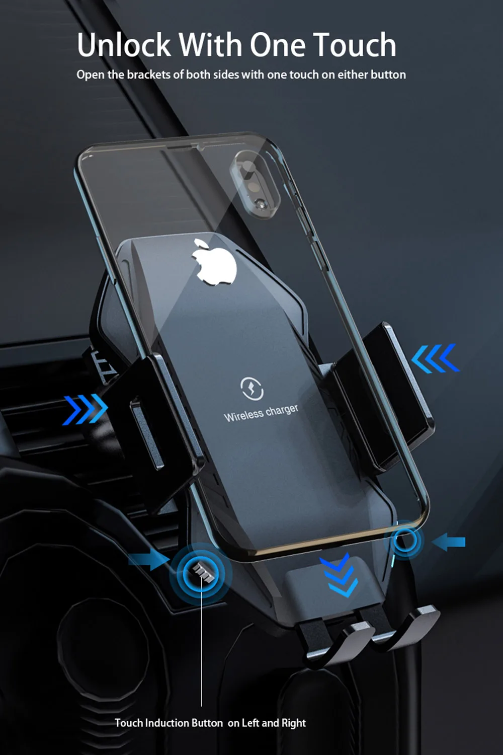 Description Picture 5 of item15W Fast Car Wireless Charging Stand for DOOGEE S99 S100 Car Phone Holder Qi Wireless Charger Pad for Doogee S100 S99