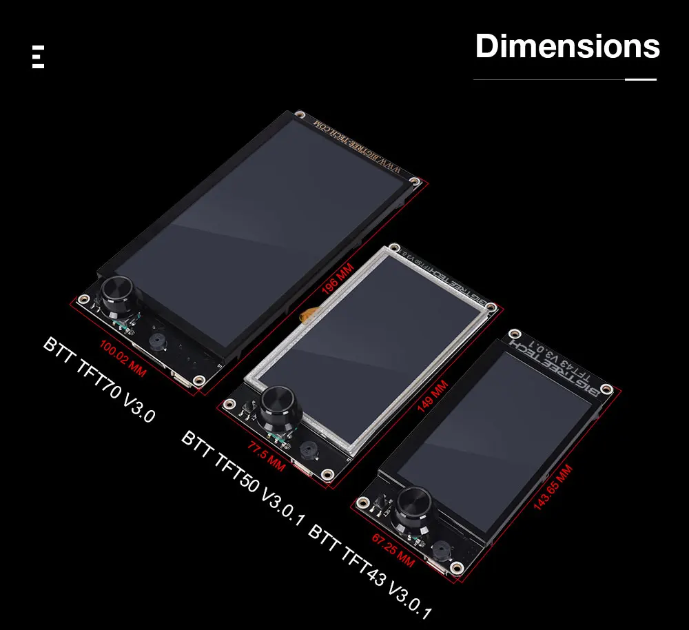 Description Picture 4 of itemBIGTREETECH TFT43 TFT50 TFT70 TFT28 V3.0 Touch Screen 12864LCD 3D Printer Parts TFT35 MKS TFT70 For Ender 3/5 SKR V1.4 MINI E3