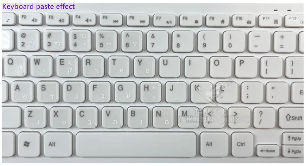Description Picture 3 of itemWhite Hebrew  Eco-environment Plastic Laptop / Desktop Computer Keyboard letter Keyboard stickers on transparent background
