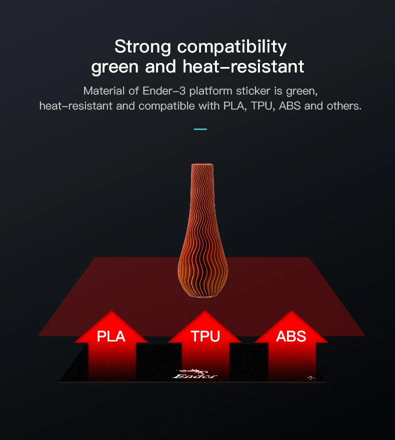 Description Picture 6 of itemCREALITY 3D Original Black Build Surface With 3M Sticker 3D Printer Heated Bed Sheet Paper For Creality Ender-3 235*235mm