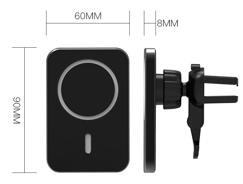 Description Picture 2 of item15W Fast Charging Magnetic Wireless Car Charger Mount For Magsafing For Iconic Brand iPhone 13 Pro Max 12 Mini Aluminium Phone Holder