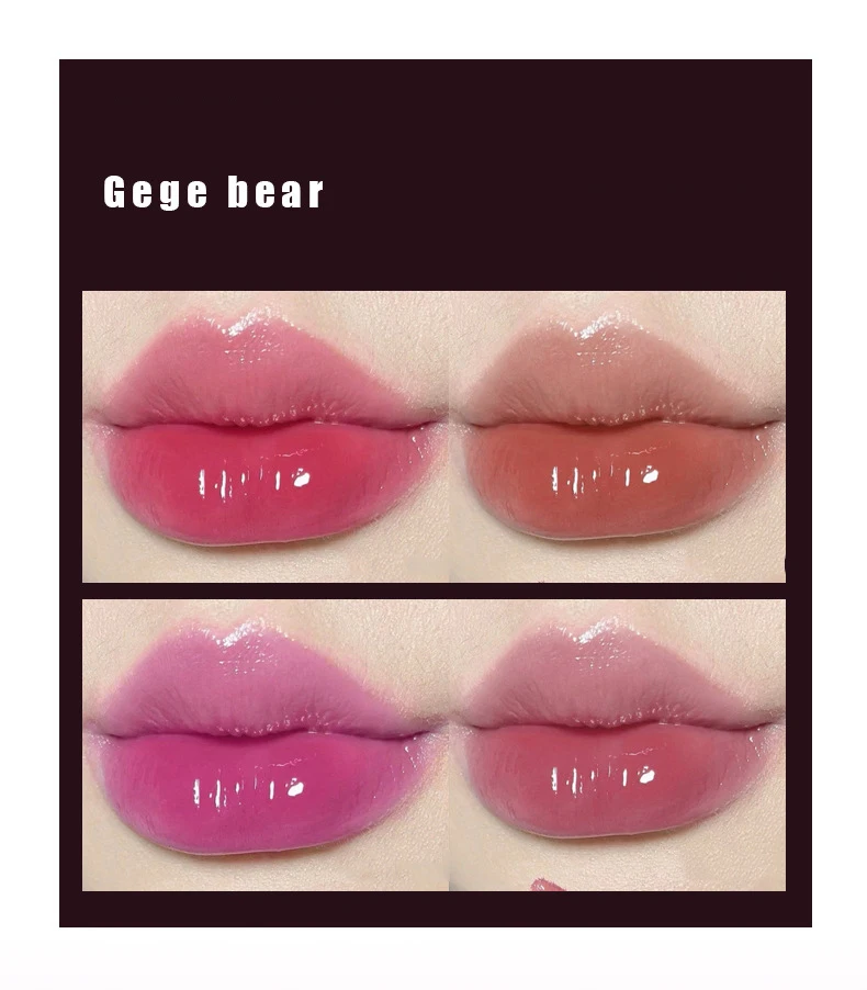 Description Picture 4 of itemMirror Lip Glaze Water Light Bubble Lip Oil Transparent Glass Non-stick Cup Lip Gloss Moisturizing Waterproof Make Up Cosmetic