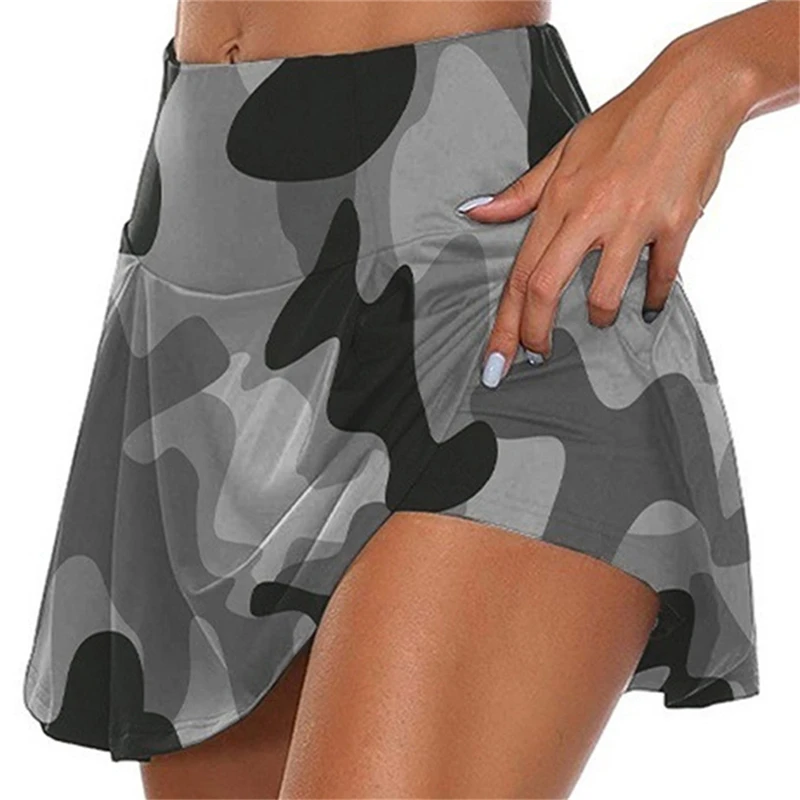 Description Picture 4 of itemCamo Printed Women Skirt Shorts Fitness Jogger Sweat Shorts Summer High Waist Skorts Pantalones Cortos Cycling Short Trousers