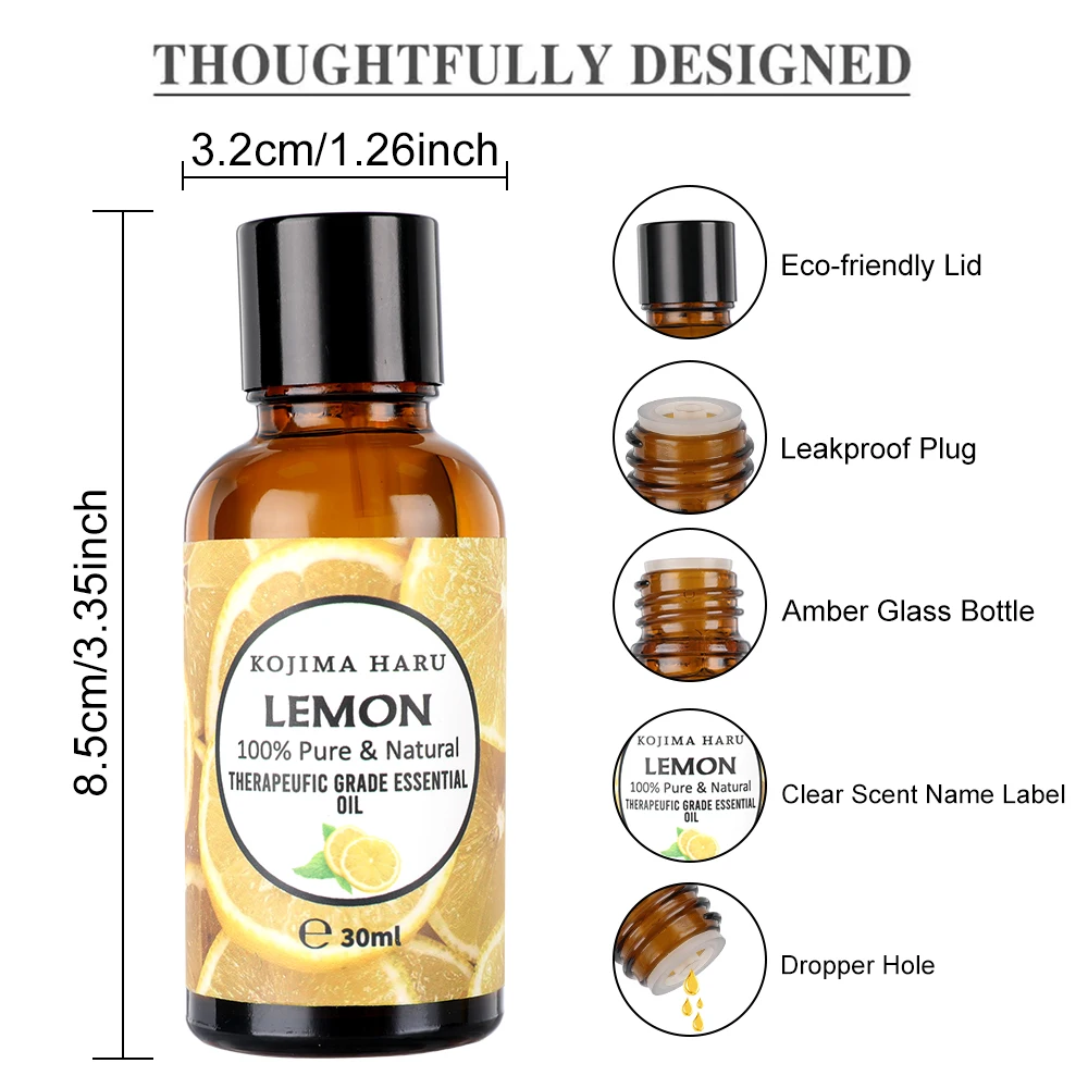 Description Picture 4 of item1pc Lemon Essential Oils 30ml/1.01 Fl.Oz For Diffusers Humidifier 100% Pure Natural Aromatherapy Massage Bath Sleep Relaxation