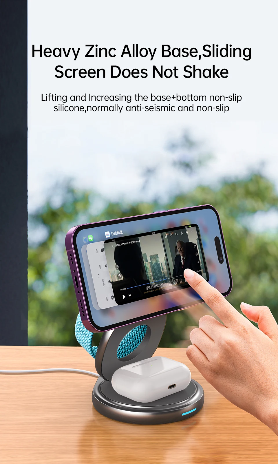 Description Picture 6 of itemFoldable 30W Magnetic Wireless Charger Stand For iPhone15 14 13 12 Pro Max Apple Watch Airprods Pro 3 in 1 Fast Charging Station