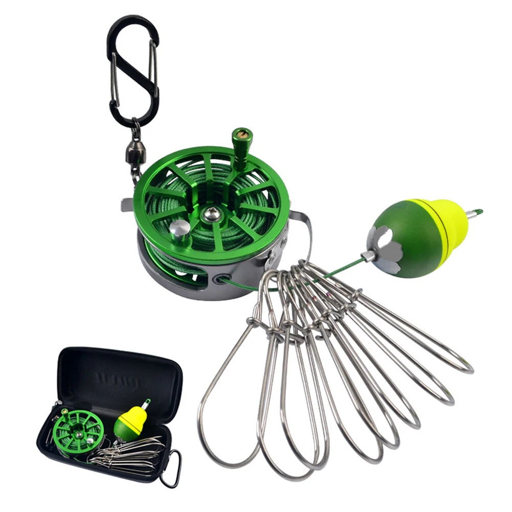 Description Picture 5 of itemPortable Fishing Lock Buckle Eye-Catching Float with Reel Fishing Stringer Lock Hollow Thread Cup Smooth Durable Angler Supplies