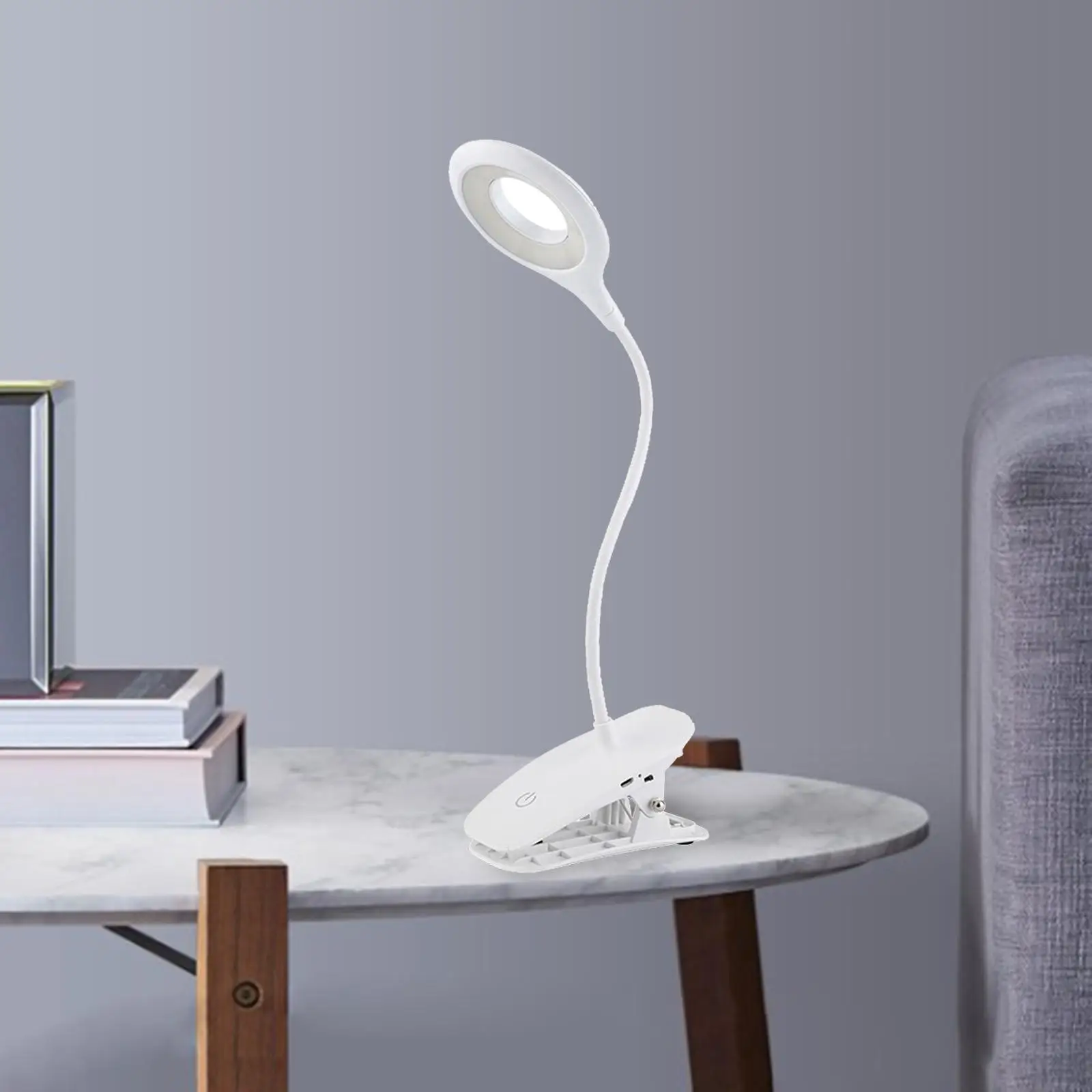 Description Picture 4 of itemNew Reading Light With Clip USB Rechargeable 20 LEDs Flexible Clamp Desk Lamps for Bed Headboard Studying Eye Protection Lamp